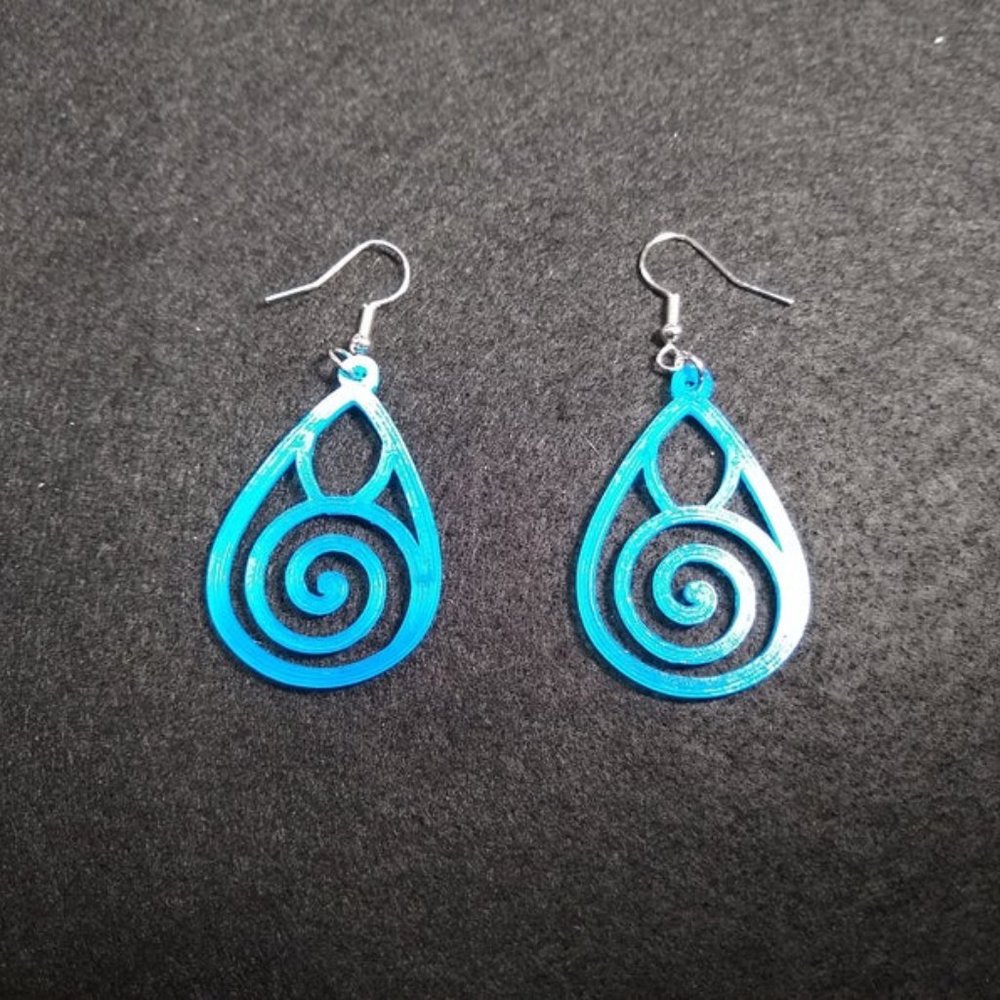 Spiral Teardrop Earrings (3D Printed)